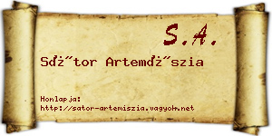 Sátor Artemíszia névjegykártya